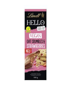 Knapp übers MHD: Lindt HELLO Vegan Strawberry 100g