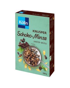 Kurzes MHD: Kölln Knusper Schoko-Minze Hafer-Müsli 500g