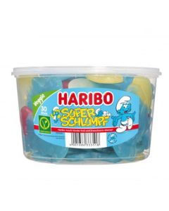 Kurzes MHD: Haribo Super-Schlumpf 1 Dose 30 Stk. = 1440g