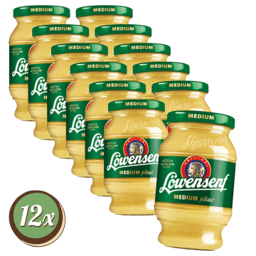 Multipack: 12x Löwensenf Medium 250 ml Tönnchen