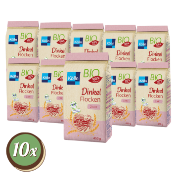 Multipack: 10x Kölln Bio Dinkelflocken zart á 450g