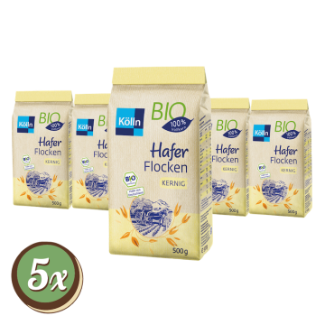 Multipack: 5x Kölln Bio Haferflocken kernig á 500g