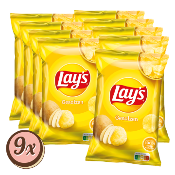 Multipack: 9x Lay's Gesalzen à 150g