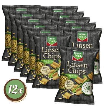 Multipack: 12x funny-frisch Linsen Chips Sour Cream Style á 90g