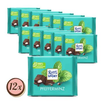 Multipack: 12x Ritter Sport Pfefferminz à 100g