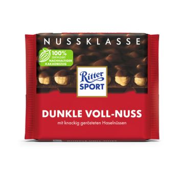 Ritter Sport Nuss Klasse Dunkle Voll-Nuss Tafel 100g