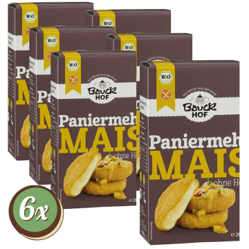 Multipack: 6x Bauckhof Mais-Paniermehl á 200g Bio glutenfrei