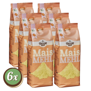 Multipack: 6x Bauckhof Maismehl à 500g Demeter glutenfrei