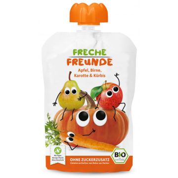 Freche Freunde Bio Quetschie Apfel, Birne, Karotte & Kürbis 100g