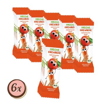 Multipack: 6x Freche Freunde Bio Riegel Apfel & Karotte á 92g