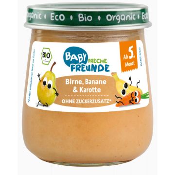 Freche Freunde Bio Gläschen Birne, Banane & Karotte 120g