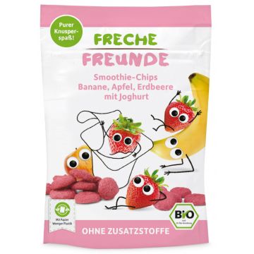 Freche Freunde Bio Smoothie-Chips Banane, Apfel, Erdbeere mit Joghurt 16g