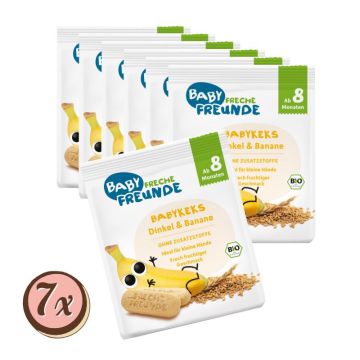 Multipack: 7x Freche Freunde Bio Babykekse Dinkel-Banane á 100g