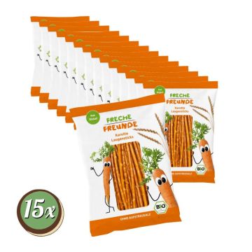 Multipack: 15x Freche Freunde Bio Laugensticks Karotte á 75g