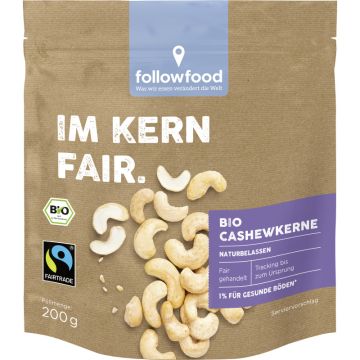 followfood Bio Cashewkerne Fairtrade naturbelassen 200g