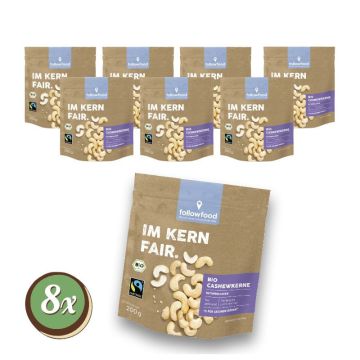 Multipack: 8x followfood Bio Cashewkerne naturbelassen á 200g