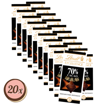 Multipack: 20x Lindt Excellence 70 % 20 x 0,100 KG 100g