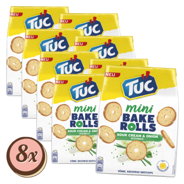 Multipack; 8x Tuc Mini Back Rolls Cream & Onion à 150g