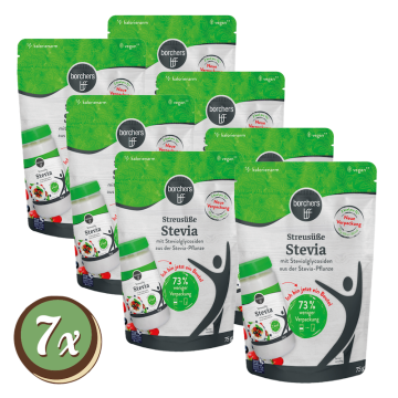 Multipack: 7x borchers Streusüße Stevia aus der Stevia-Pflanze á 75g