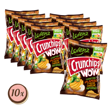 Multipack: 10x Crunchips Wow Jalapeno & CreamCheese á 110g