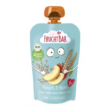 FruchtBar Bio-Fruchtpüree Pfirsich 3-Korn 100g