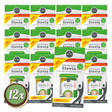 Multipack: 12x Borchers Stevia Süßstofftabletten à 7,2g