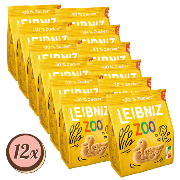 Multipack: 12x Bahlsen Leibniz Zoo weniger Zucker á 125g