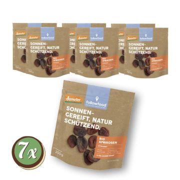 Multipack: 7x followfood Bio Aprikosen entsteint, getrocknet 7x 200g