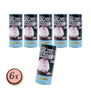 Multipack: 6x Decocino Glitzer-Schnee Rosa á 100 g