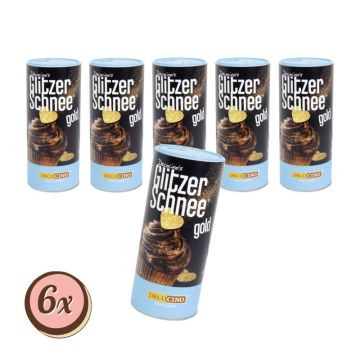 Multipack: 6x Decocino Glitzer-Schnee Gold á 100 g