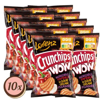 Multipack: 10x Crunchips Wow Paprika & Sour Cream á 110g