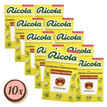 Multipack: 10x Ricola Original Zuckerfrei à 50g