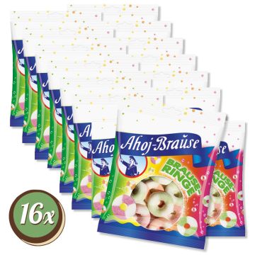 Multipack: 16x Ahoj-Brause Gummibonbon Ringe soft á 150 g