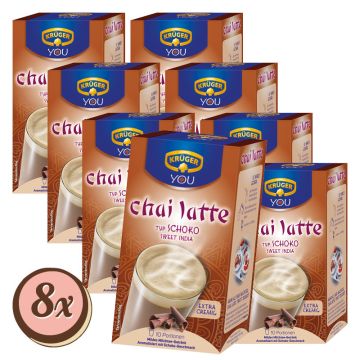 Multipack: 8x Krüger Chai Latte Sweet India Schoko á 250g