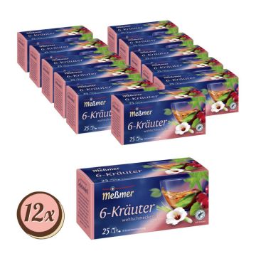 Multipack: 12x MEßMER 6-Kräuter 25er