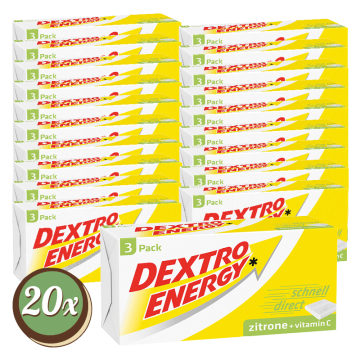 Multipack: 20x DEXTRO ENERGY* Zitrone + Vitamin C 3er Pack á 138g