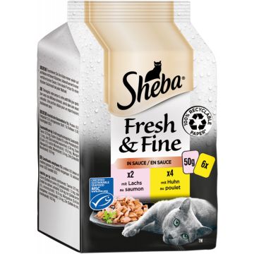 SHEBA Fresh & Fine Lachs und Huhn 6x50g