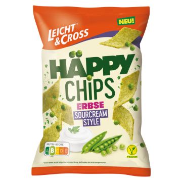 Leicht & Cross Häppy Chips Erbse Sourcream Style 90g