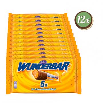 Multipack: 12x Cadbury Wunderbar Erdnuss 12x 5x37g = 12x185g