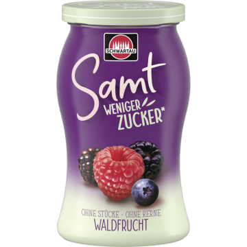 Kurzes MHD: Schwartau Samt weniger Zucker Waldfrucht 255g