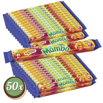 Multipack: 50x Mamba, Kaubonbons mit Fruchtgeschmack á 106g