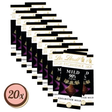 Multipack: 20x Lindt Excellence Mild 90 % 20 x 0,100 KG 100g