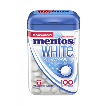 MENTOS Kaugummi Gum White Peppermint 100er = 88g