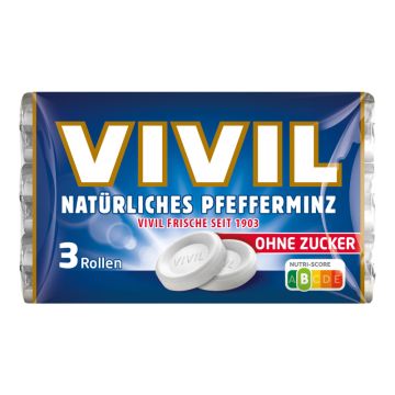 Vivil Pfefferminze ohne Zucker 3er = (84g)