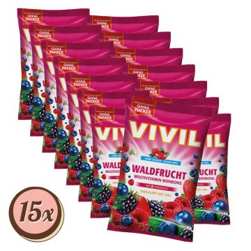 Multipack: 15x Vivil Waldfrucht Multivitamin Bonbons á 120g