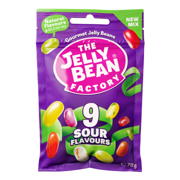 Knapp übers MHD: Jelly Bean Factory Super Sours 70g Beutel