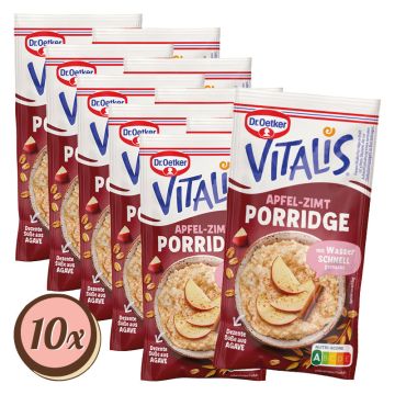 Multipack: 10x Dr. Oetker Vitalis Porridge Apfel-Zimt á 58g