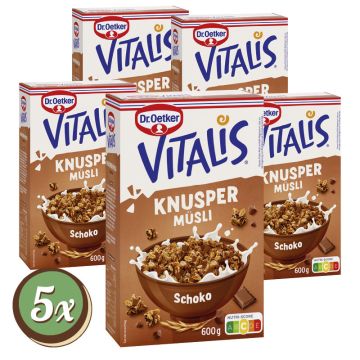 Multipack: 5x Vitalis Knuspermüsli Schoko á 600g