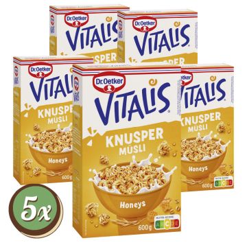 Multipack: 5x Vitalis Knuspermüsli Honeys 600g