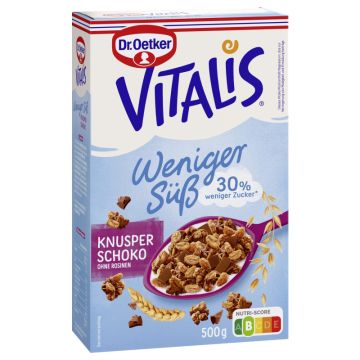 Dr. Oetker Vitalis Weniger süß Knusper Schoko 500g